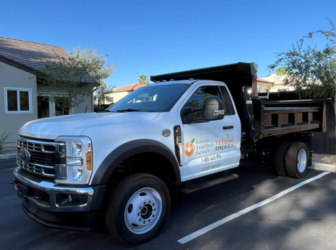 AzFBN dump truck ready to deliver leftover produce for animal feed and composting at local farms!